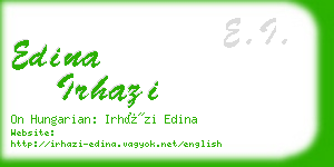 edina irhazi business card